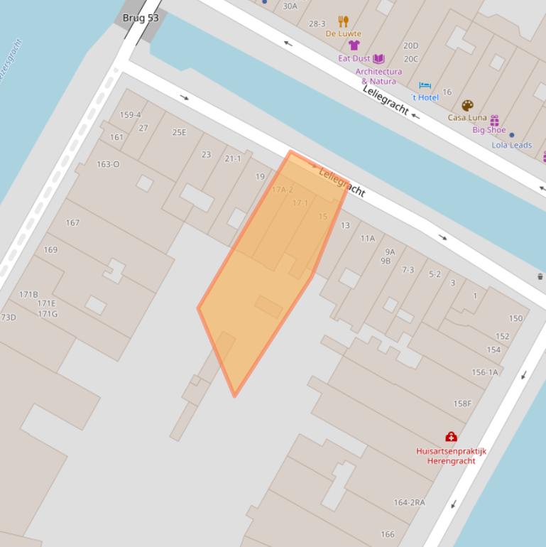 Kaart van postcodegebied 1016GP.