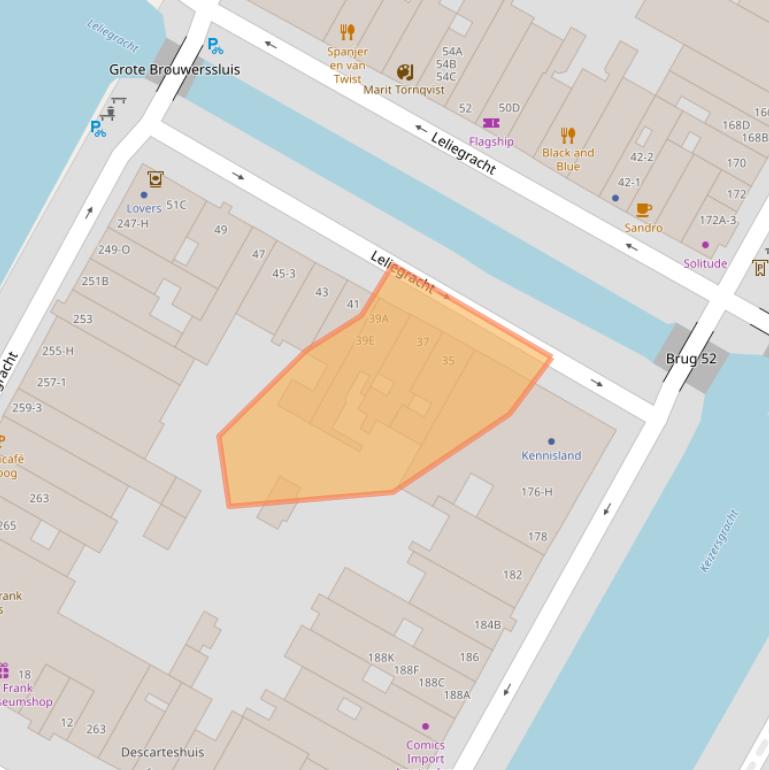 Kaart van postcodegebied 1016GS.