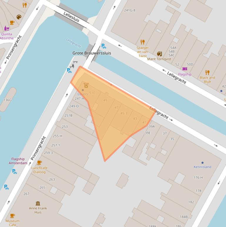 Kaart van postcodegebied 1016GT.