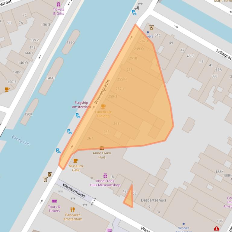 Kaart van postcodegebied 1016GV.