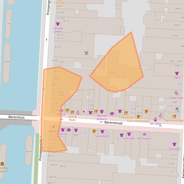 Kaart van postcodegebied 1016HN.