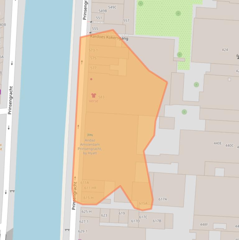 Kaart van postcodegebied 1016HT.