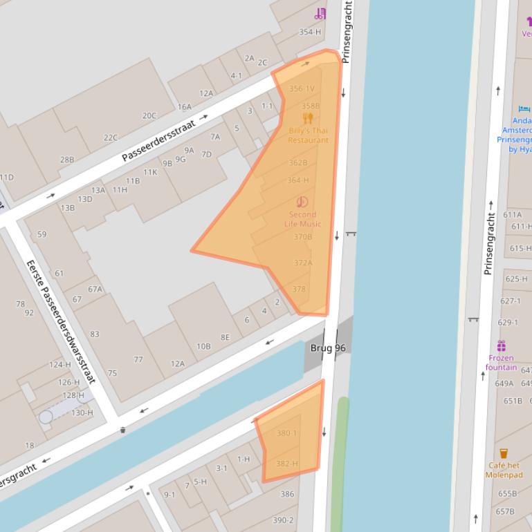 Kaart van postcodegebied 1016JA.