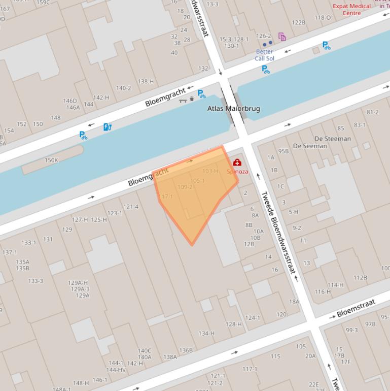 Kaart van postcodegebied 1016KJ.