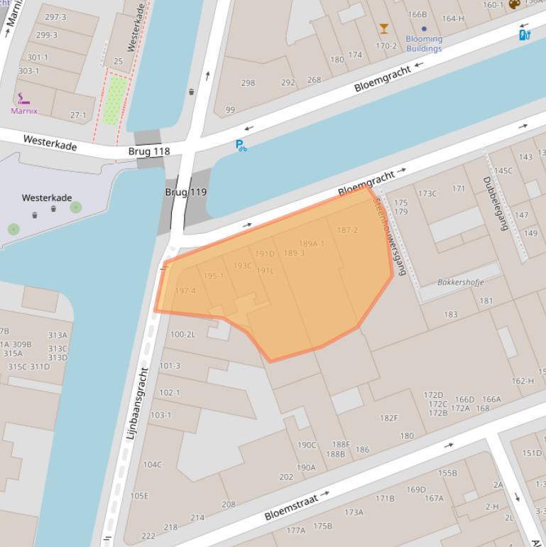 Kaart van postcodegebied 1016KP.