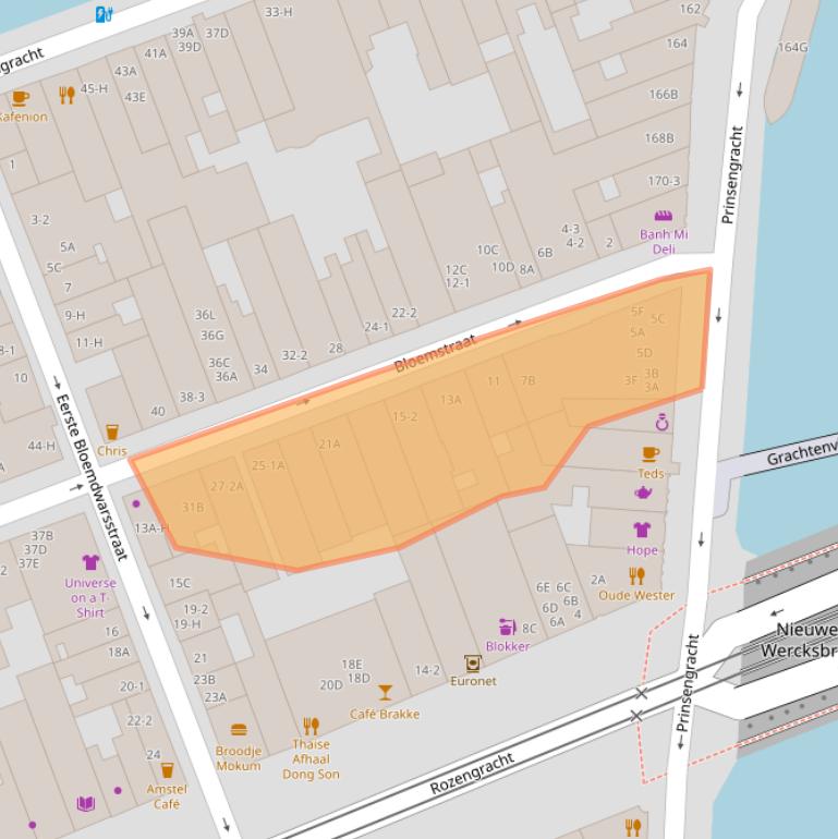 Kaart van postcodegebied 1016KV.