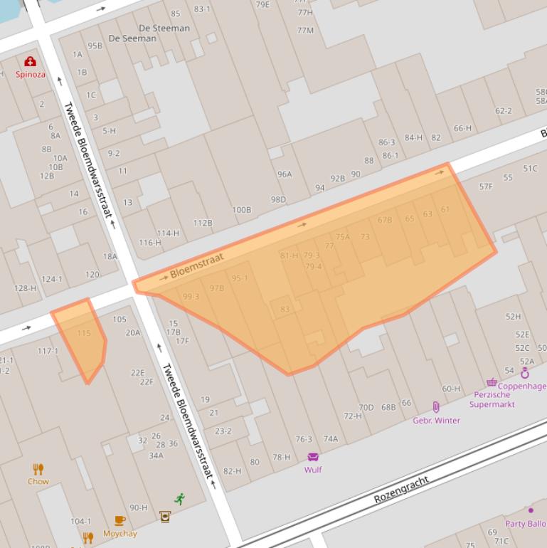 Kaart van postcodegebied 1016KX.