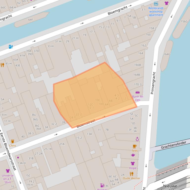 Kaart van postcodegebied 1016LB.