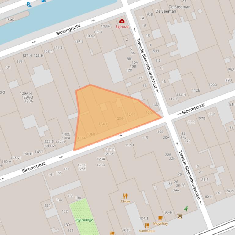 Kaart van postcodegebied 1016LH.