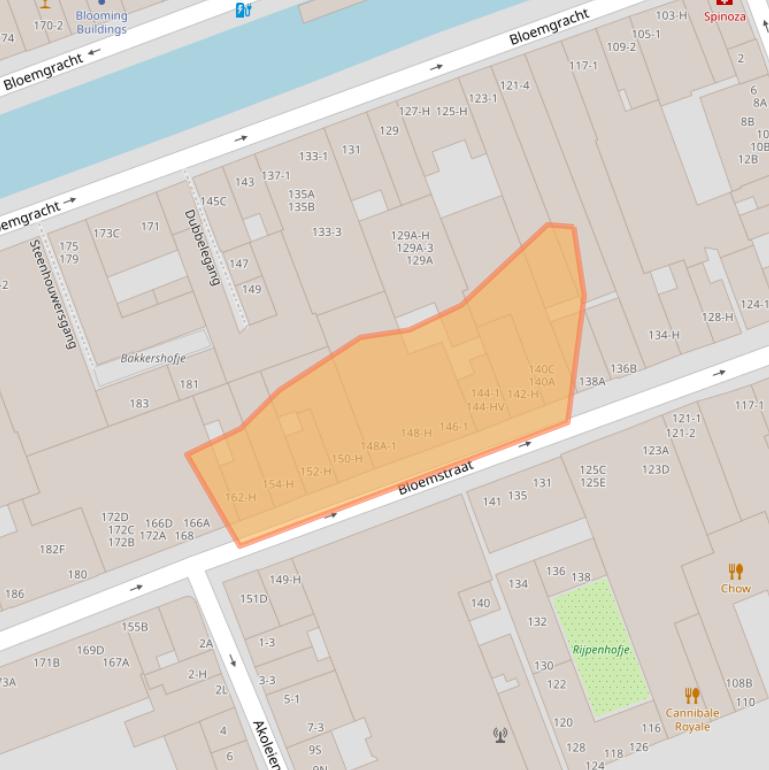 Kaart van postcodegebied 1016LJ.