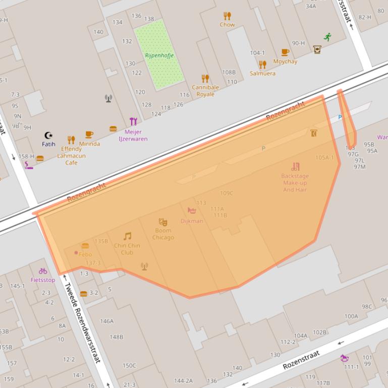 Kaart van postcodegebied 1016LV.