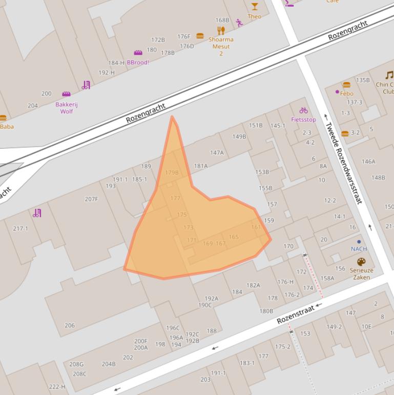 Kaart van postcodegebied 1016LX.