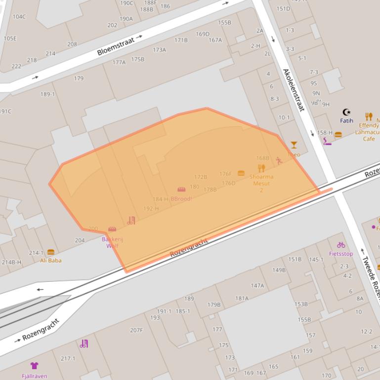 Kaart van postcodegebied 1016NK.