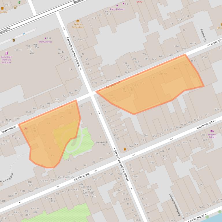 Kaart van postcodegebied 1016NN.