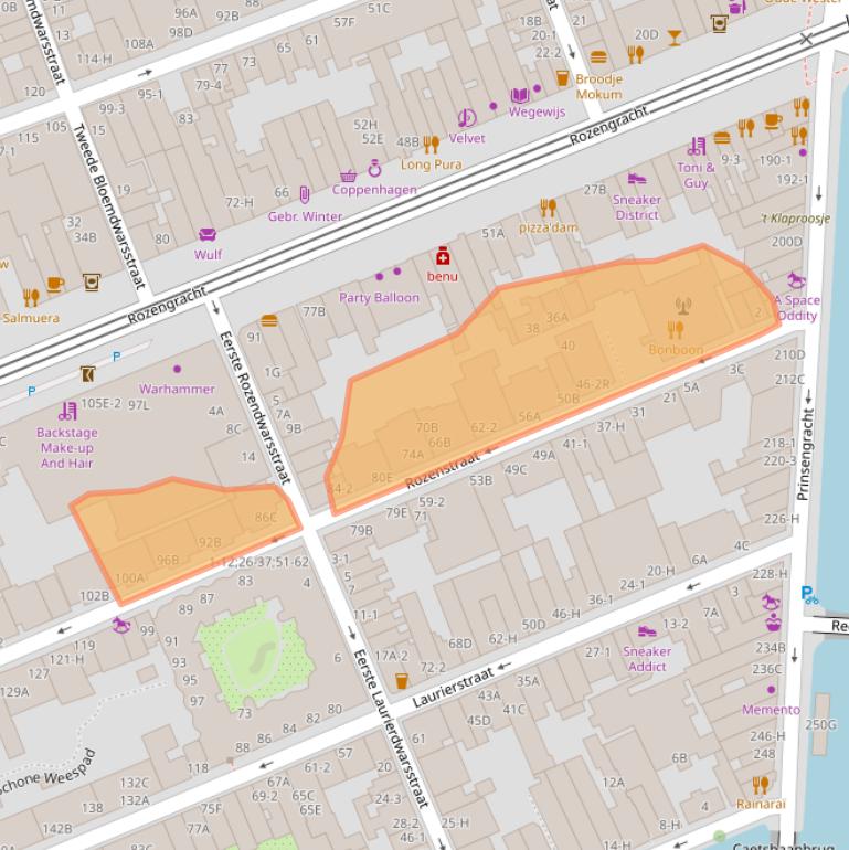 Kaart van postcodegebied 1016NX.