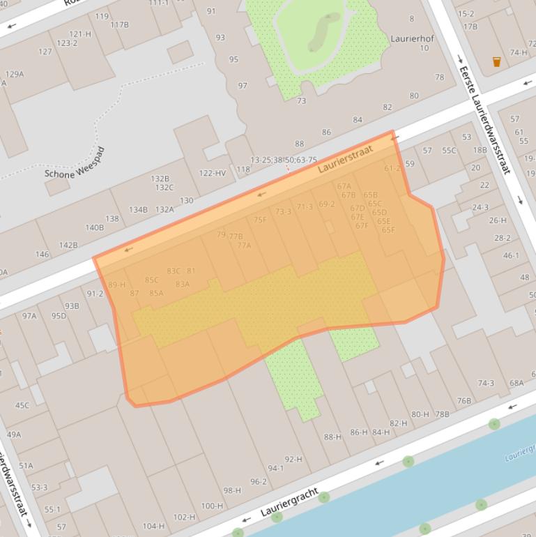 Kaart van postcodegebied 1016PJ.