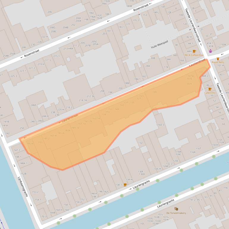 Kaart van postcodegebied 1016PL.