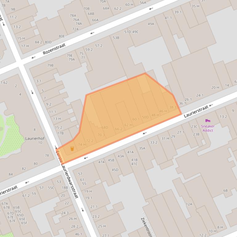 Kaart van postcodegebied 1016PN.