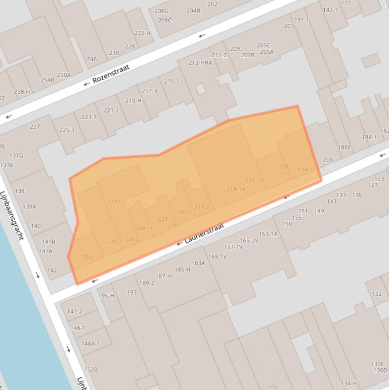Kaart van postcodegebied 1016PT.