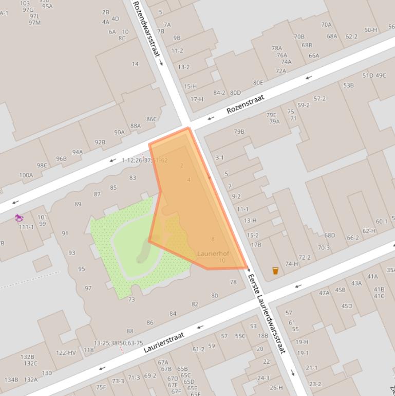 Kaart van postcodegebied 1016PX.