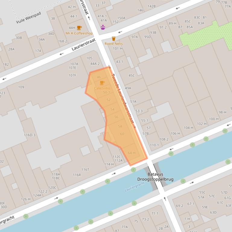 Kaart van postcodegebied 1016RC.