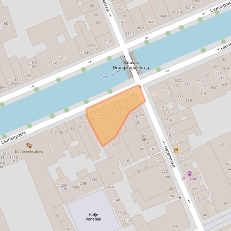 Kaart van postcodegebied 1016RH.