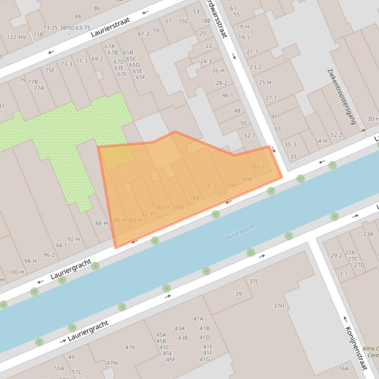 Kaart van postcodegebied 1016RM.