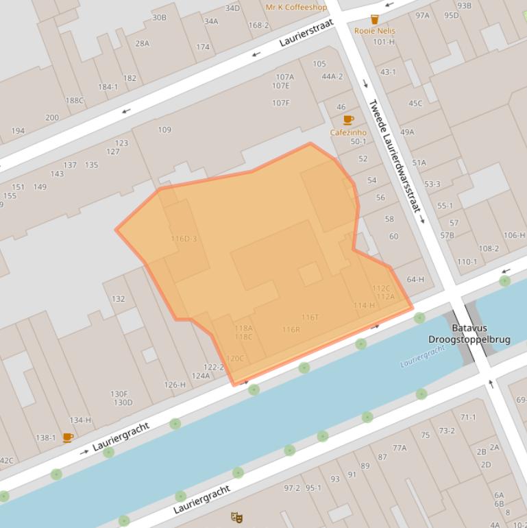 Kaart van postcodegebied 1016RR.