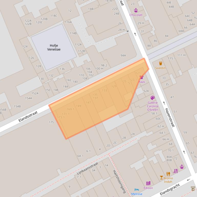 Kaart van postcodegebied 1016RZ.