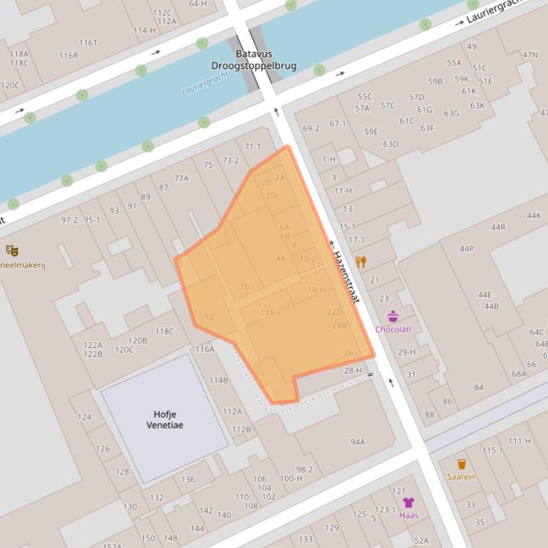 Kaart van postcodegebied 1016SP.