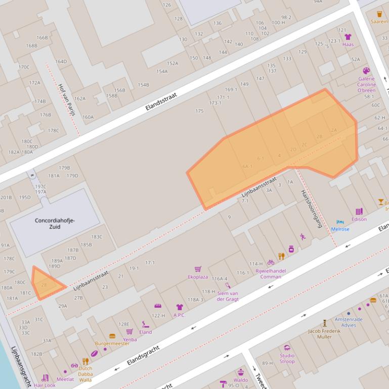 Kaart van postcodegebied 1016SV.