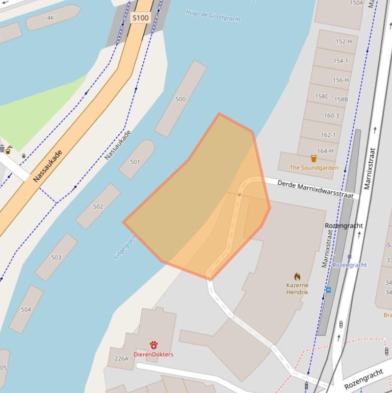 Kaart van postcodegebied 1016SW.