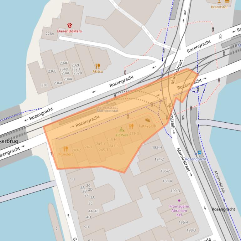 Kaart van postcodegebied 1016SX.