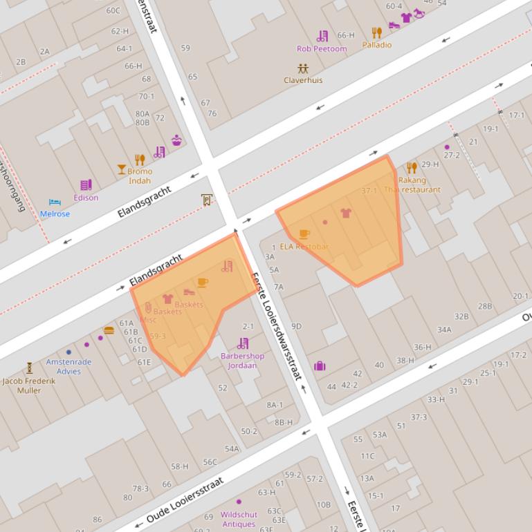 Kaart van postcodegebied 1016TN.