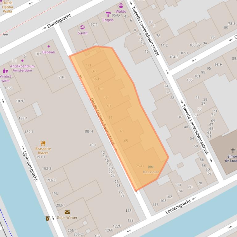 Kaart van postcodegebied 1016VD.