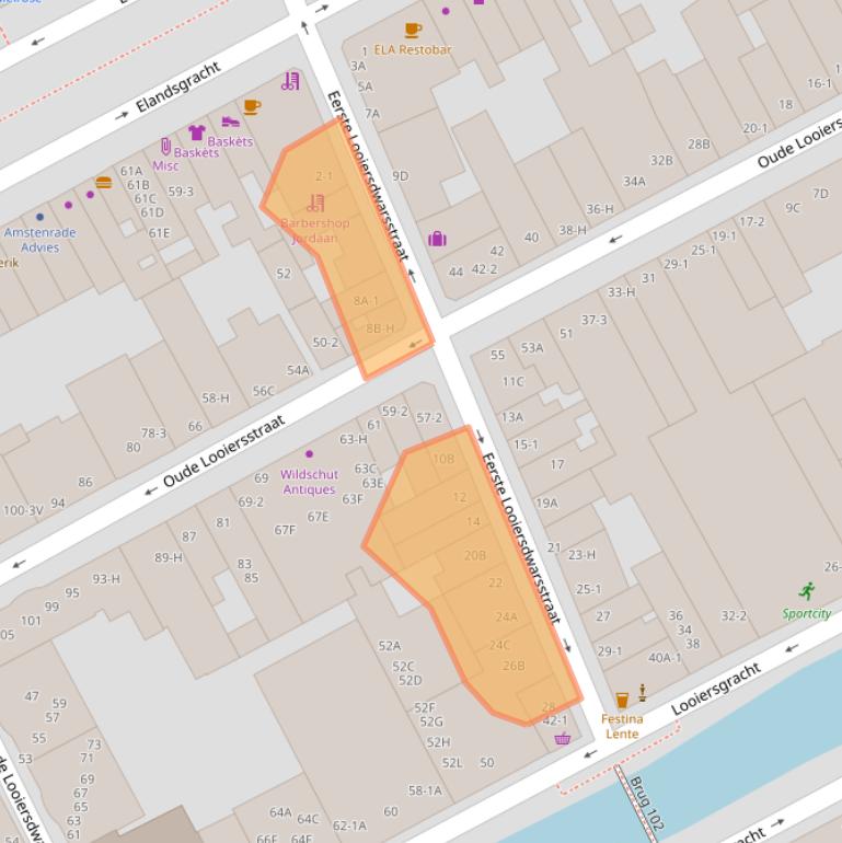 Kaart van postcodegebied 1016VM.