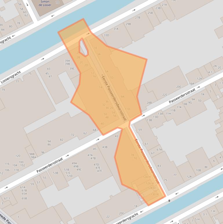 Kaart van postcodegebied 1016XD.