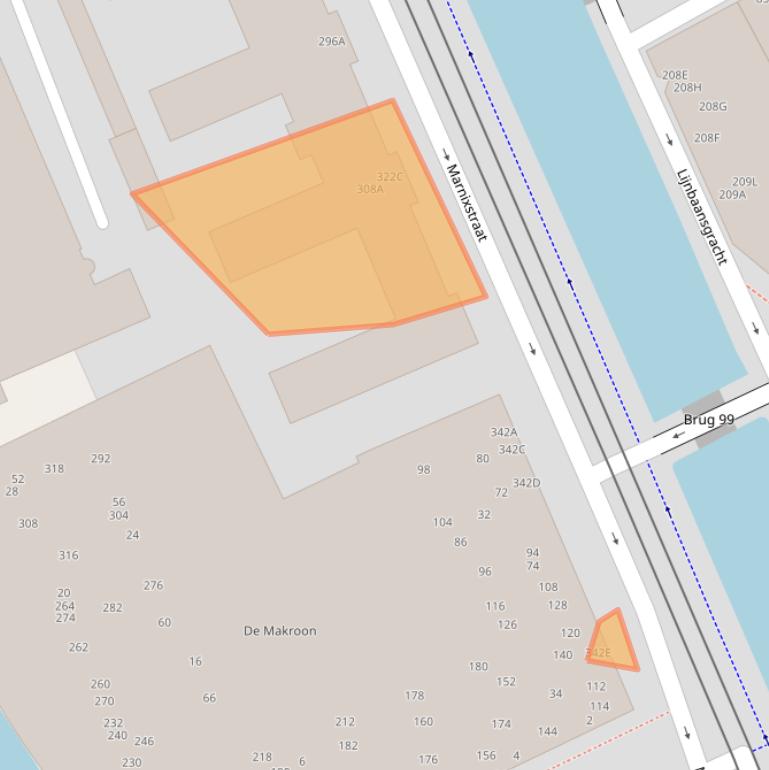 Kaart van postcodegebied 1016XT.