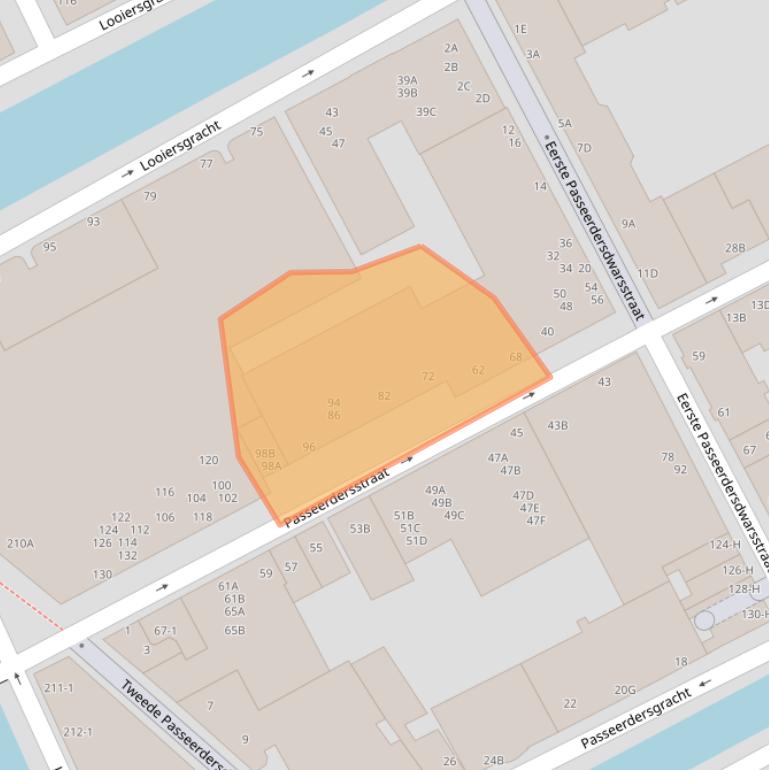 Kaart van postcodegebied 1016XZ.