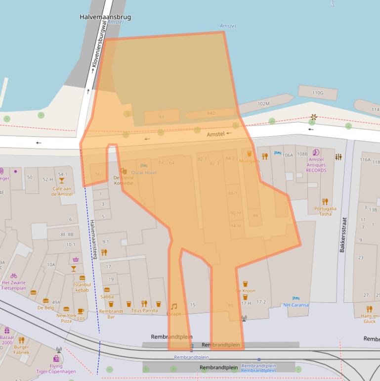 Kaart van postcodegebied 1017AC.