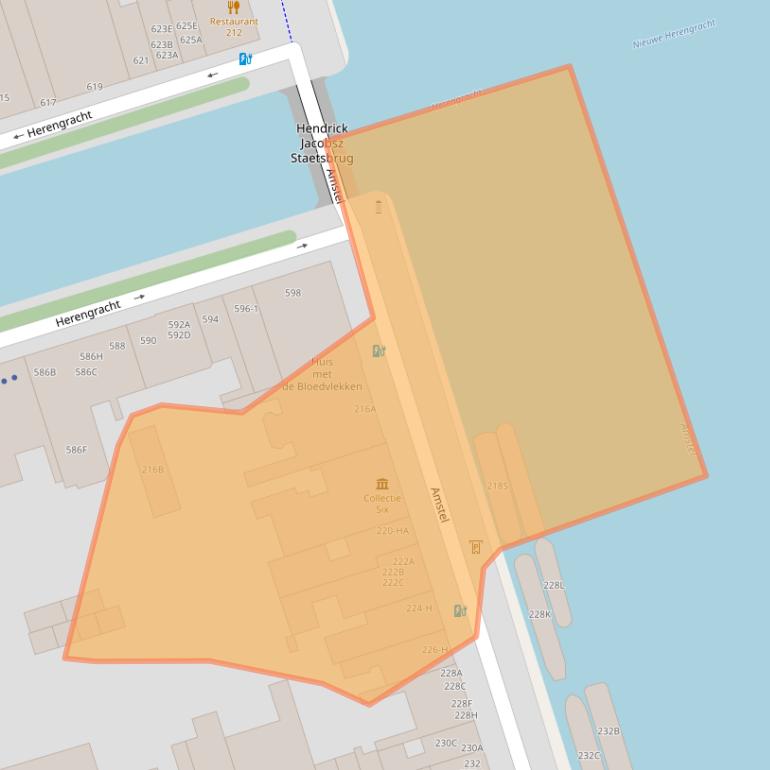 Kaart van postcodegebied 1017AJ.