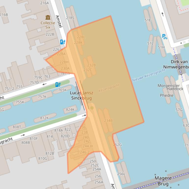 Kaart van postcodegebied 1017AK.