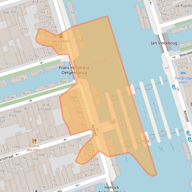 Kaart van postcodegebied 1017AN.