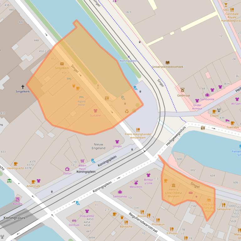 Kaart van postcodegebied 1017AW.