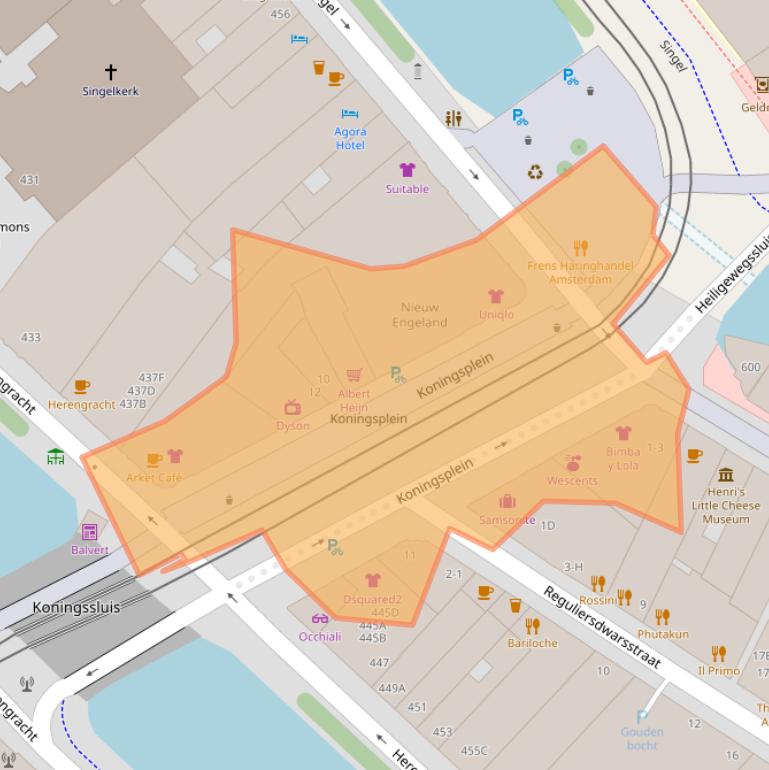 Kaart van postcodegebied 1017BB.