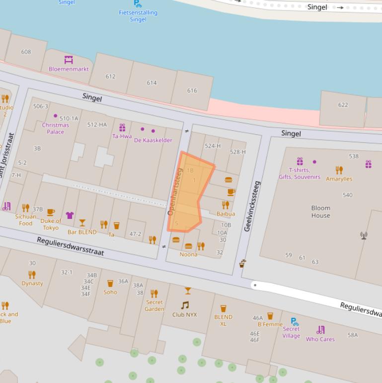 Kaart van postcodegebied 1017BD.