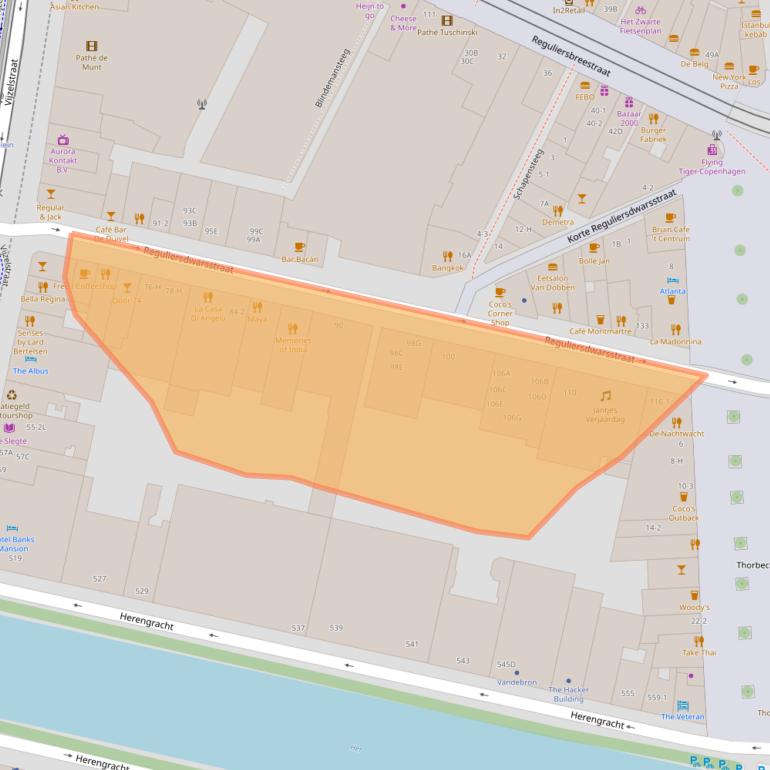 Kaart van postcodegebied 1017BN.