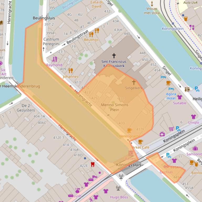 Kaart van postcodegebied 1017BR.