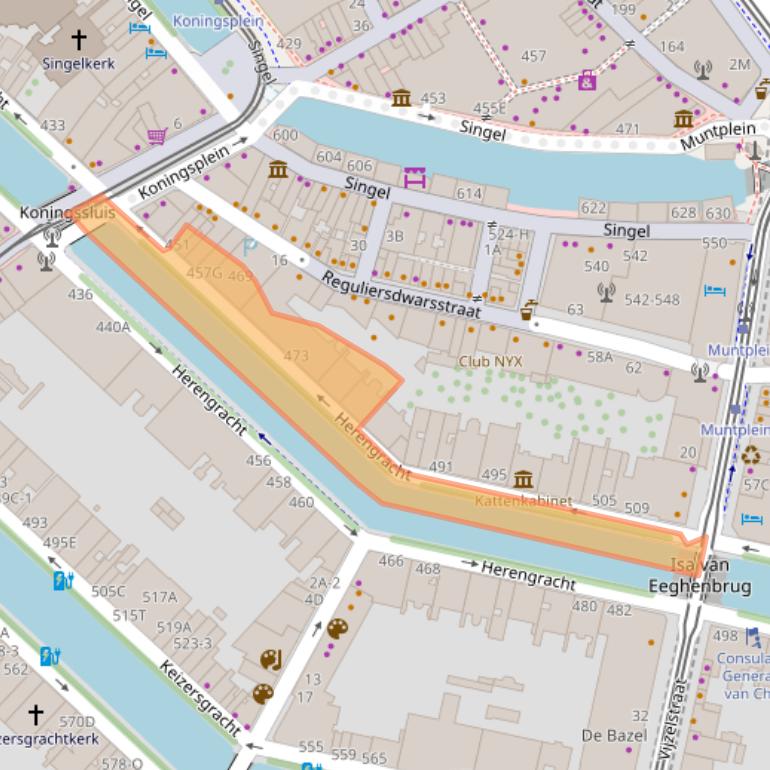 Kaart van postcodegebied 1017BS.
