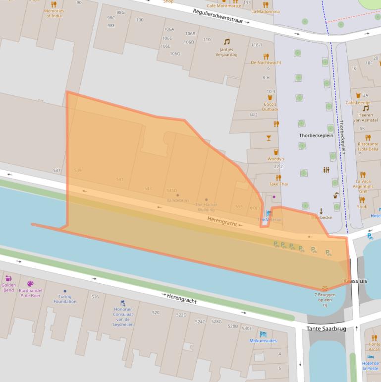 Kaart van postcodegebied 1017BW.